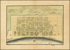 [ New Orleans ]  Plan De La Nouvelle Orleans Sur les Manuscrits du Depot des Cartes De la Marine . . . (Plan of New Orleans from the Manuscripts of the Depot of the Marine Maps...) By Jacques Nicolas Bellin