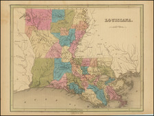 Louisiana Map By Thomas Gamaliel Bradford