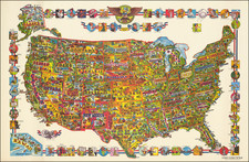 United States and Pictorial Maps Map By Funny Funny World