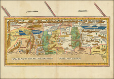 Middle East and Holy Land Map By Lienhart Holle / Pietro Vesconte / Marino Sanuto