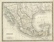 Texas, Southwest, Mexico and Baja California Map By Louis Antoine
