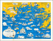 An Historical & Pictorial Map of Casco Bay Maine Devised by Edward Rowe Snow and Draper Hill, Jr. By Edward Rowe Snow / Draper Hill, Jr.