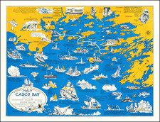 Maine Map By Edward Rowe Snow  &  Draper Hill, Jr.