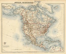 North America Map By Furne, Jouvet et Cie