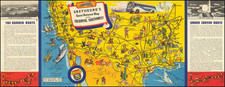 United States, Southwest and Pictorial Maps Map By Greyhound Company