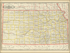 Railroad and County Map of Kansas By George F. Cram