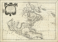 North America and California as an Island Map By Guillaume Sanson / Pierre Mariette