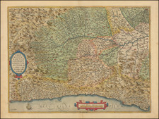 [ Piemeonte, Italy ]  Pedemontanae Vicinorumque Regionum Auctore Iacobo Castaldo Descrip. By Abraham Ortelius