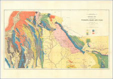 [ Jackson Hole and Environs ]  Geological Map of Portions of Wyoming, Idaho and Utah By Ferdinand Vandeveer Hayden