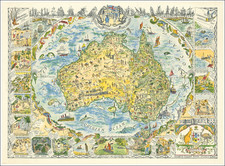 Australia and Pictorial Maps Map By Margaret Whiting Spilhaus