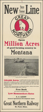 Montana Map By Great Northern Railway Co.