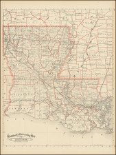 Louisiana Map By George F. Cram