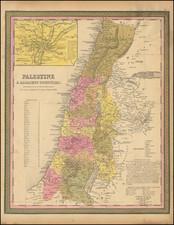 Palestine & Adjacent Countries . . . 1848 By Samuel Augustus Mitchell