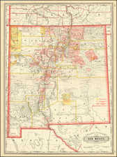 Railroad and County Map of New Mexico By George F. Cram