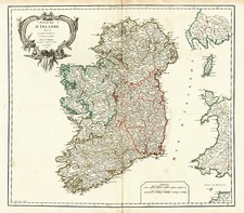 Ireland Map By Gilles Robert de Vaugondy