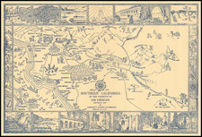 Map of Southern California in the Vicinity of Los Angeles . . . 1929 . . . By Handcraft Studios