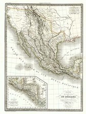 Texas, Southwest, Rocky Mountains and California Map By Alexandre Emile Lapie