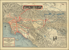 Pictorial Maps, California and Los Angeles Map By Pacific Electric Railway / Gerald  Allen Eddy