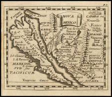 Southwest, Mexico, Baja California, California and California as an Island Map By Pierre Du Val / Johann Christoph Beer