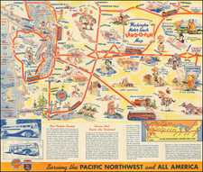 Washington and Pictorial Maps Map By Greyhound Company