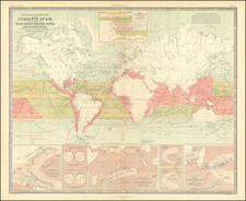 Geographical Distribution of the Currents of the Air, Showing the Regions of the Trade Winds, Variable Winds and Hurricanes, with their effects in determining the different Tracks of Navigation