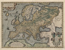 Europe, Europe, British Isles and Mediterranean Map By Abraham Ortelius