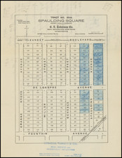 (West Hollywood) Tract No. 2508. Spaulding Square, West Hollywood [bounded by Sunset Blvd in the north; Fountain Ave. in the south; Orange Grove in the west; and Spaulding in the east] By 