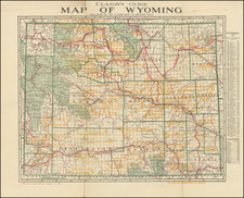 Wyoming Map By The Clason Map Company