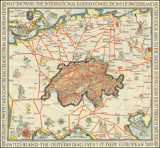 Map Showing The International Railway Connections of Switzerland -- Switzerland and Her International Railway Connections