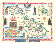 Malta and Pictorial Maps Map By Aldo Ciqheri