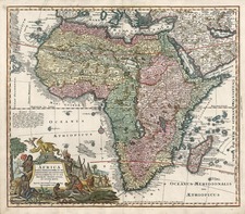 Africa and Africa Map By Matthaus Seutter