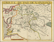 (Saintonge) Carte Du Pais De Xaintonge By Jean Le Clerc