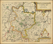 British Counties Map By William Kip / Christopher Saxton