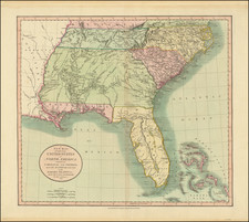 Florida, South, Alabama, Mississippi, Tennessee, Southeast, Georgia, North Carolina and South Carolina Map By John Cary