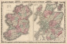 Europe and British Isles Map By Benjamin P Ward  &  Alvin Jewett Johnson