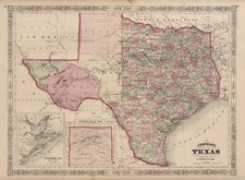 Texas Map By Alvin Jewett Johnson