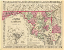 Washington, D.C., Maryland and Delaware Map By Alvin Jewett Johnson