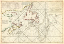 Carte Reduite Des Bancs et de L'Ile de Terre-Neuve avec les Cotes du Golfe de St. Laurent et de L'Acadie.  Pubilee par Ordre du Roi . . . 1784  By Depot de la Marine