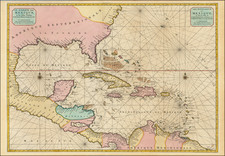 Florida, South, Southeast, Mexico, Caribbean and Central America Map By Pierre Mortier