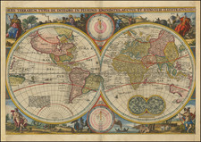 Orbis Terrarum Typus De Integro In Plurimis Emendatus Auctus et Icunculis Illustratus . . .  By Nicolaes Visscher I