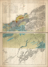 [ Geological Map of Algeria / Oran Province ]   Essai d'une Carte Mineralogique et Geologique de la Province d'Oran . . . 1856