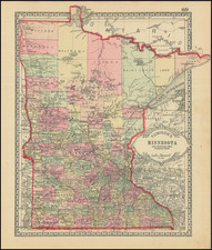 Minnesota Map By H.C. Tunison