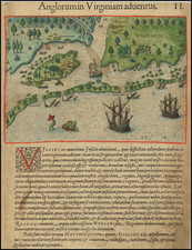 Southeast and North Carolina Map By Theodor De Bry