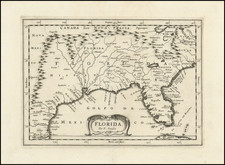 Florida, South, Southeast, Midwest and Southwest Map By Nicolas Sanson / Adam Friedrich Zurner