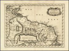 Guianas & Suriname and Venezuela Map By Nicolas Sanson