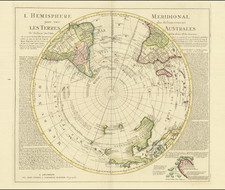 L'Hemisphere Meridional pour voir plus distinctement Les Terres Australes par Guillaume De L'Isle 