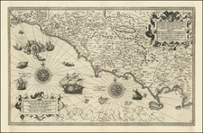 [ Italian Mediterranean Coastline ]     Hydrographica descriptio, in qua ore maritime Italiae a monte Argentato Napolim usque, promontoria item & portus, ajacentes insule...