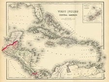 Caribbean and Central America Map By OW Gray
