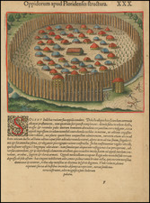 [St. Augustine, Florida] Oppidorum apud Floridenses structura. XXX By Theodor De Bry