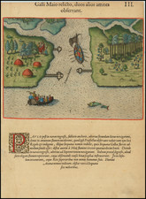 Southeast, Georgia and Native American & Indigenous Map By Theodor De Bry